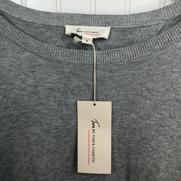Vince Camuto Split Back Sweater Grey Sz M - Picture 12 of 13